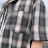 【Men's】BIG MIKE | ビッグマイク　Rayon Mix Ombre Check S/S Shirts - GRAY × PINK - 画像 (4)