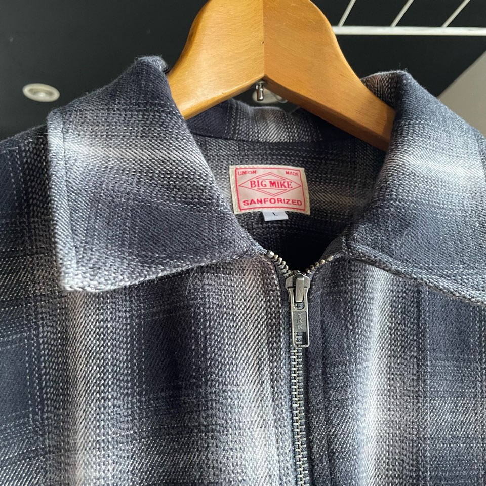 【Men's】BIG MIKE | ビッグマイク Heavy Flannel Zip Shirt Jacket - BLACK×GRAY - 画像 (11)