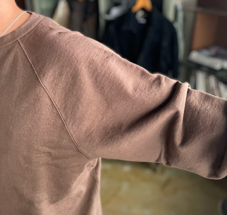 【Unisex】WALLA WALLA SPORT | ワラワラスポーツ 13oz Crew Sweat Shirt - DARK BROWN - 画像 (5)