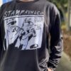 【Unisex】STAMP Run&Co | スタンプ ランアンドカンパニー　STAMP Long Sleeve Tee "TWO CATS" - BLACK - 画像 (2)