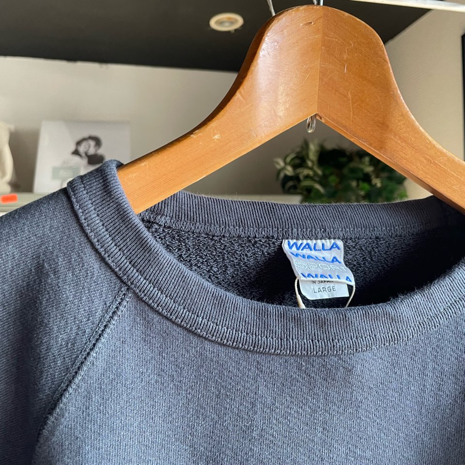 【Unisex】WALLA WALLA SPORT | ワラワラスポーツ 13oz Crew Sweat Shirt - USED BLACK - 画像 (8)