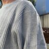 【Unisex】JEMORGAN | ジェーイーモーガン　Big Waffle Crew Neck - 杢GREY - 画像 (5)
