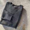 【Unisex】JEMORGAN | ジェーイーモーガン　Big Waffle Crew Neck - CHARCOAL - 画像 (2)
