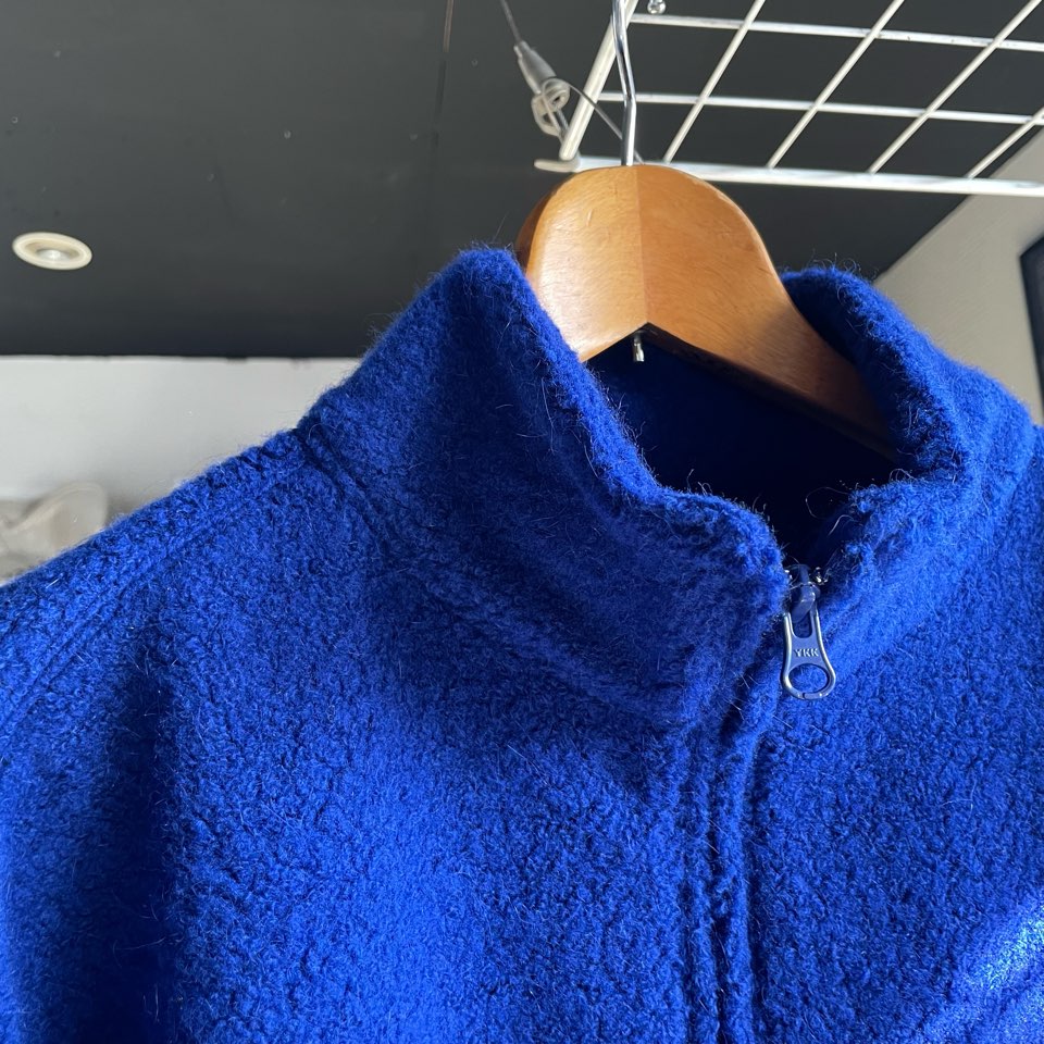 【Men's】melple | メイプル Wool Pile Zip Stand - LA BLUE - 画像 (9)