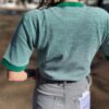 【Ladies】Healthknit | ヘルスニット　Basic Waffle Crewneck S/S Tee BASIC WAFFLE CREWNECK S/S - GREEN×OFF BORDER [602S] - 画像 (5)