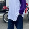 【Unisex】WALLA WALLA SPORT | ワラワラスポーツ　3/4 Baseball Tee 2 Tone - WHITE / PURPLE - 画像 (7)