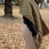 halo commodity | ハロコモディティー　Flutter Stole - OLIVE/CAMEL [h223-980] - 画像 (4)