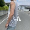 【Unisex】FRANK&MORRIS | フランクアンドモリス　F&M Mesh Sleeveless - LG ライトグレー [FM-012] - 画像 (6)