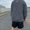 【Men's】melple | メイプル　The American Ringer Border L/S - BLACK / WHITE - 画像 (6)