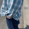 【Men's】BIG MIKE | ビッグマイク　Rayon Mix Ombre Check Shirts - MINT × WHITE - 画像 (4)