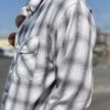 【Men's】BIG MIKE | ビッグマイク　Rayon Mix Ombre Check Shirts - WHITE × GRAY - 画像 (5)