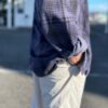 【Unisex】Rebuild by Needles | リビルドバイニードルズ　Flannel Shirt  7Cut Wide Sht / Over Dye - PURPLE Ⅰ - 画像 (5)