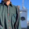 【Unisex】Rebuild by Needles | リビルドバイニードルズ　Flannel Shirt  7Cut Wide Sht / Over Dye - GREEN Ⅰ - 画像 (4)