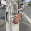 【Men's】BIG MIKE | ビッグマイク　Heavy Flannel Shirts - MINT×BRN×OFF - 画像 (3)