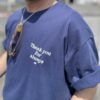 【Unisex】melple | メイプル　melple×SALVAGE PUBLIC Thank you Shortsleeve - NAVY - 画像 (10)