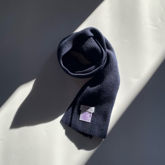 【Unisex】Cozy Cashmere Company | コージーカシミヤカンパニー　 Cashmere Single Rib Scarf - NAVY