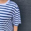 【Unisex】STAMP Run&Co | スタンプ ランアンドカンパニー　STAMP Wide Tee "BORDER" - WHITE / NAVY - 画像 (6)
