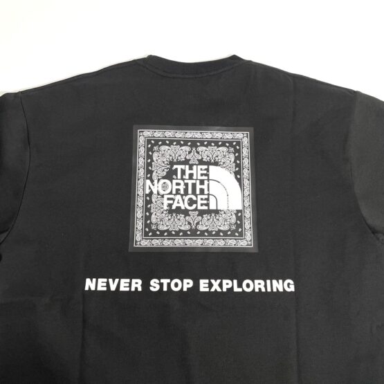 【Men's】THE NORTH FACE | ザ・ノースフェイス　S/S Bandana Square Logo Tee - ブラック [NT32446]