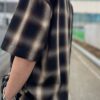 【Men's】BIG MIKE | ビッグマイク　Rayon Mix Ombre Check S/S Shirts - BLACK × BROWN - 画像 (4)
