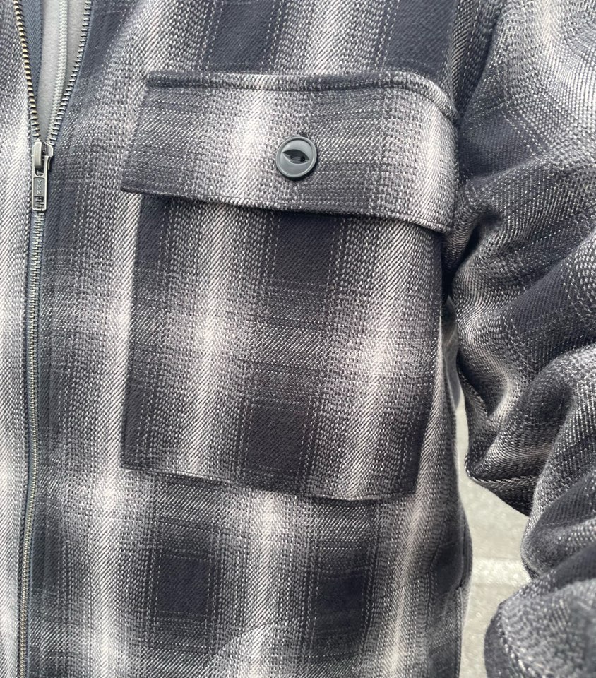 【Men's】BIG MIKE | ビッグマイク Heavy Flannel Zip Shirt Jacket - BLACK×GRAY - 画像 (6)
