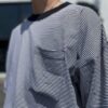 【Men's】Less by SHELTECH | シェルテック　Wide Tee Border - BLACK × WHITE - 画像 (5)
