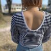 【Ladies】Le minor | ルミノア　Mademoiselle U-Neck - WHITE/BLACK [20GF16404WBK] - 画像 (4)