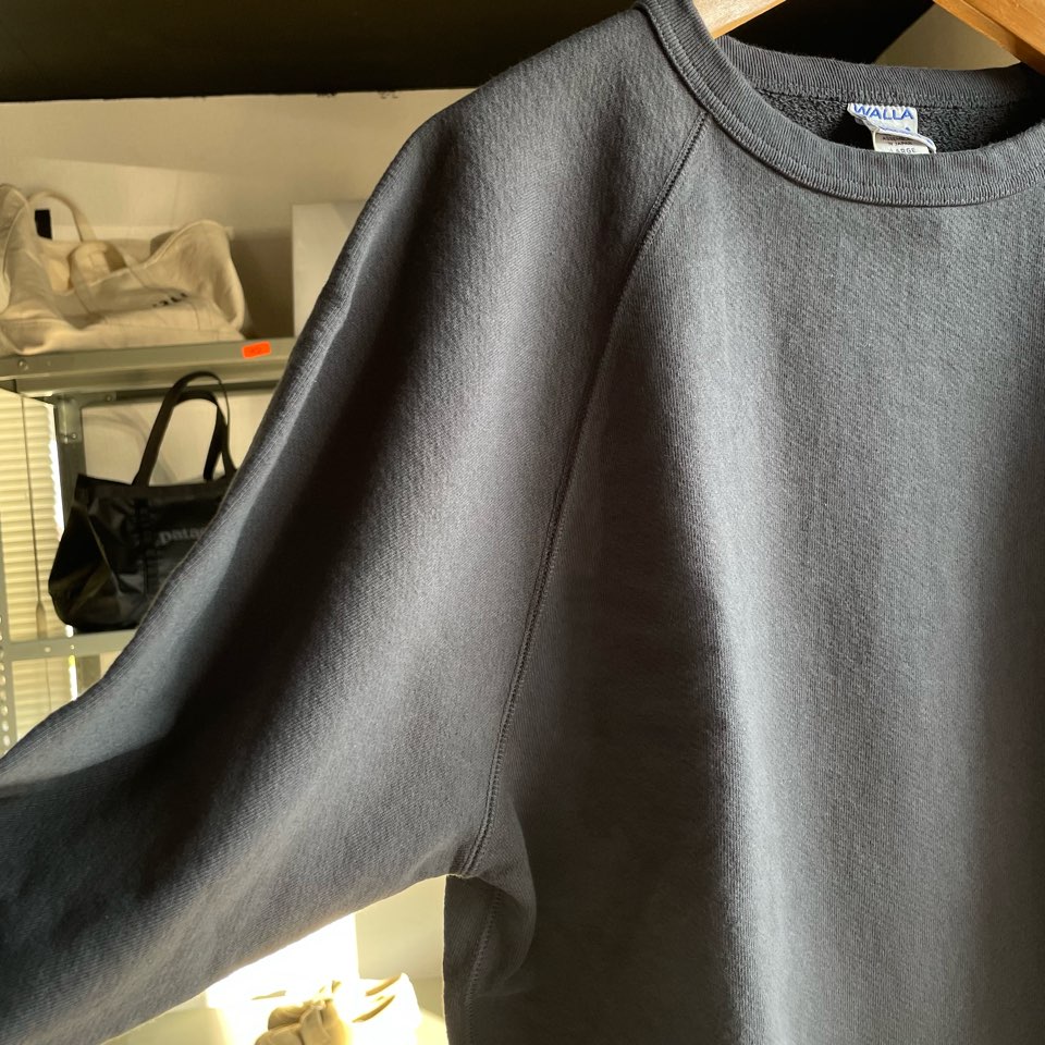 【Unisex】WALLA WALLA SPORT | ワラワラスポーツ 13oz Crew Sweat Shirt - USED BLACK - 画像 (9)