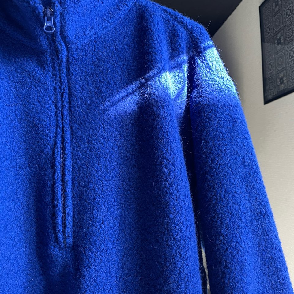 【Men's】melple | メイプル Wool Pile Zip Stand - LA BLUE - 画像 (10)