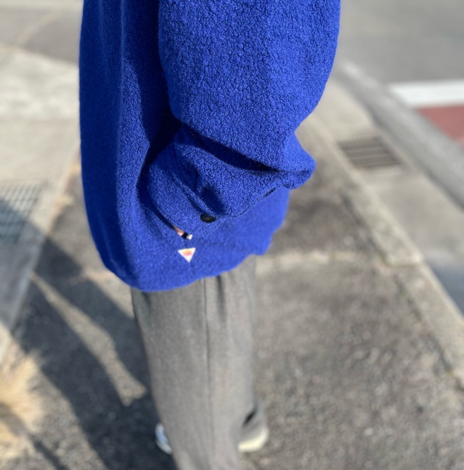 【Men's】melple | メイプル Wool Pile Zip Stand - LA BLUE - 画像 (6)