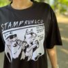 【Unisex】STAMP Run&Co | スタンプ ランアンドカンパニー　STAMP Wide Tee "TWO CATS" - BLACK - 画像 (3)