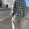 【Men's】BIG MIKE | ビッグマイク　Light Flannel Shirts - WHITE × OLIVE [Ombre Check Shirts] - 画像 (7)