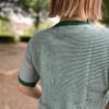 【Ladies】Healthknit | ヘルスニット　Basic Waffle Henlyneck S/S Tee - GREEN×OFF BORDER [601S_BORDER] - 画像 (5)