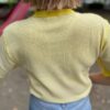 【Ladies】Healthknit | ヘルスニット　Basic Waffle Henlyneck S/S Tee - YELLOW×OFF BORDER [601S_BORDER] - 画像 (5)