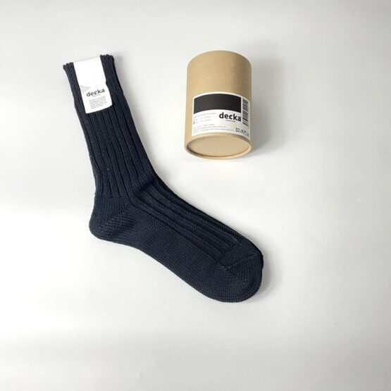 【Unisex】decka Quality Socks | デカ クオリティーソックス　Cased Heavyweight Plain Socks - BLACK
