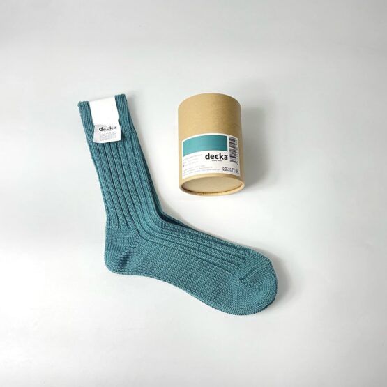 【Unisex】decka Quality Socks | デカ クオリティーソックス　Cased Heavyweight Plain Socks - CADETBLUE