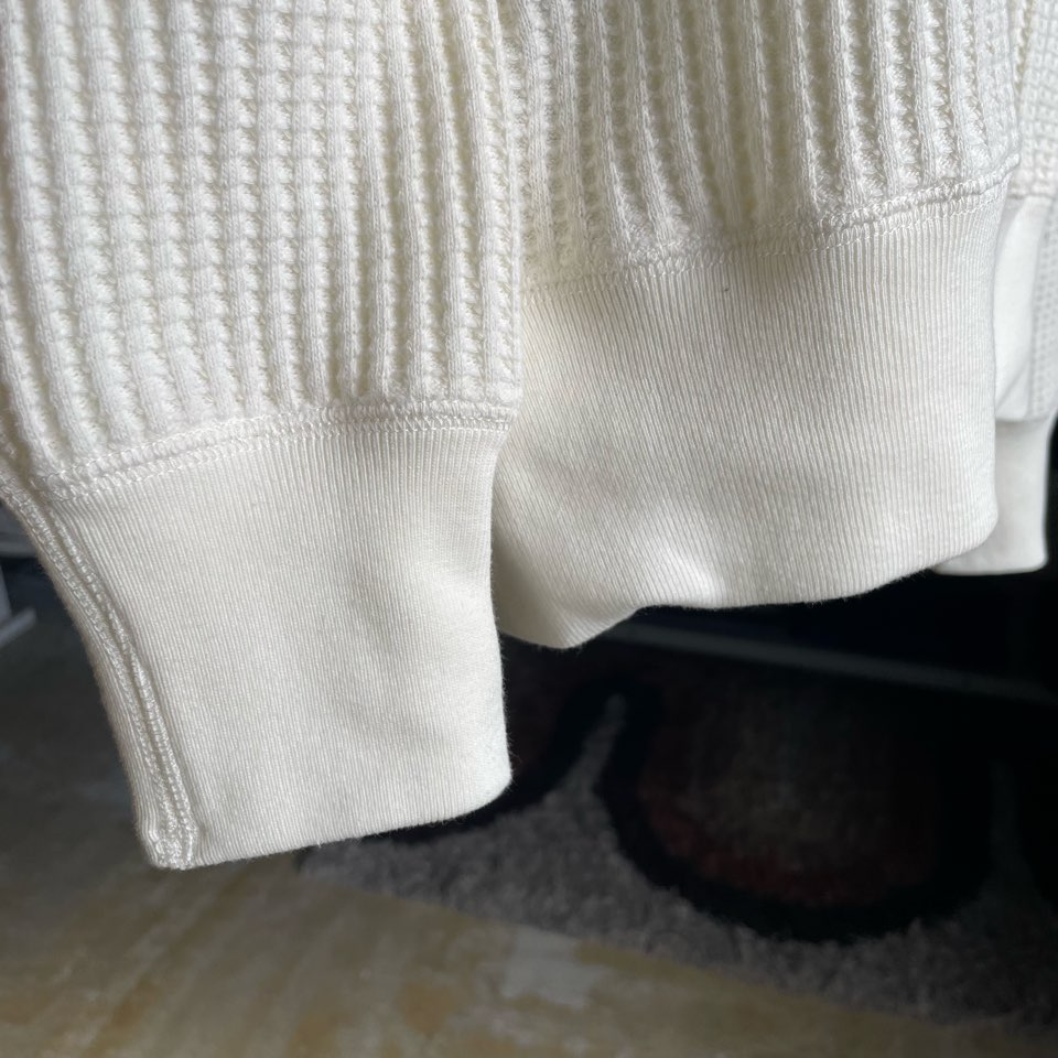 【Unisex】JEMORGAN | ジェーイーモーガン Big Waffle Crew Neck - WHITE - 画像 (12)