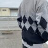 【Men's】BURLAP OUTFITTER | バーラップアウトフィッター　Argyle Fleece Cardigan - GREY / BLACK - 画像 (6)