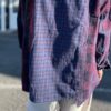 【Unisex】Rebuild by Needles | リビルドバイニードルズ　Flannel Shirt  7Cut Wide Sht / Over Dye - PURPLE Ⅱ - 画像 (6)
