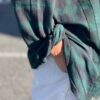【Unisex】Rebuild by Needles | リビルドバイニードルズ　Flannel Shirt  7Cut Wide Sht / Over Dye - GREEN Ⅰ - 画像 (5)