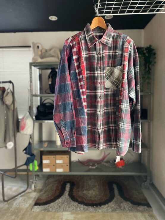 【Unisex】Rebuild by Needles | リビルドバイニードルズ　Flannel Shirt 7Cut Wide Sht - A