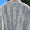 【Unisex】JEMORGAN | ジェーイーモーガン　Big Waffle Crew Neck - 杢GREY - 画像 (7)