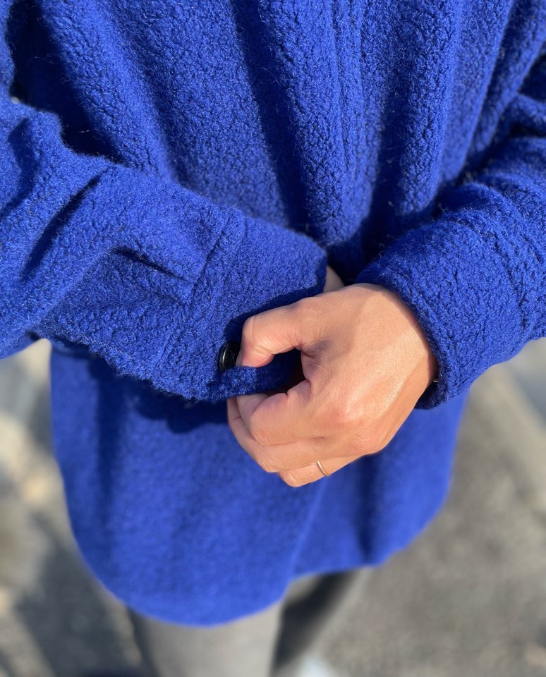 【Men's】melple | メイプル Wool Pile Zip Stand - LA BLUE - 画像 (5)