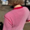 【Ladies】Healthknit | ヘルスニット　Basic Waffle Crewneck S/S Tee BASIC WAFFLE CREWNECK S/S - RED×OFF BORDER [602S] - 画像 (5)