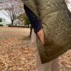 halo commodity | ハロコモディティー　Flutter Stole - OLIVE/CAMEL [h223-980] - 画像 (5)