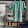 【Ladies】Healthknit | ヘルスニット　Basic Waffle Henlyneck S/S Tee - GREEN×OFF BORDER [601S_BORDER] - 画像 (6)