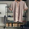 【Ladies】Healthknit | ヘルスニット　Basic Waffle Henlyneck S/S Tee - BROWN×OFF BORDER [601S_BORDER] - 画像 (6)