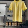 【Ladies】Healthknit | ヘルスニット　Basic Waffle Henlyneck S/S Tee - YELLOW×OFF BORDER [601S_BORDER] - 画像 (6)