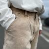 【Unisex】MADE by sunny side up. | メイド バイ サニーサイドアップ　Re Tarpered Duck Pants - BEIGE / SIZE 3 [SR-193-005] - 画像 (4)