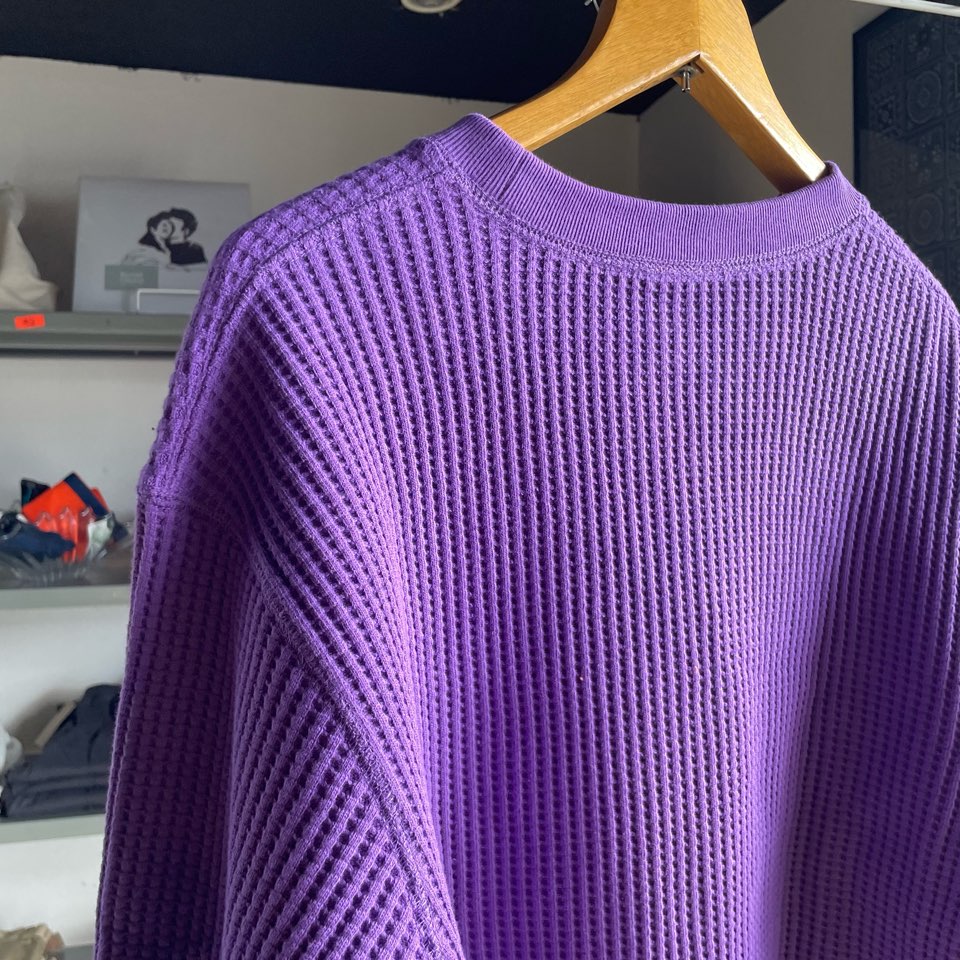 【Unisex】JEMORGAN | ジェーイーモーガン Big Waffle Crew Neck - PURPLE - 画像 (11)