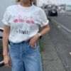 【Ladies】free rage | フリーレイジ　Rycycle Cotton Tee "LOVE is POWER" - WHITE - 画像 (2)